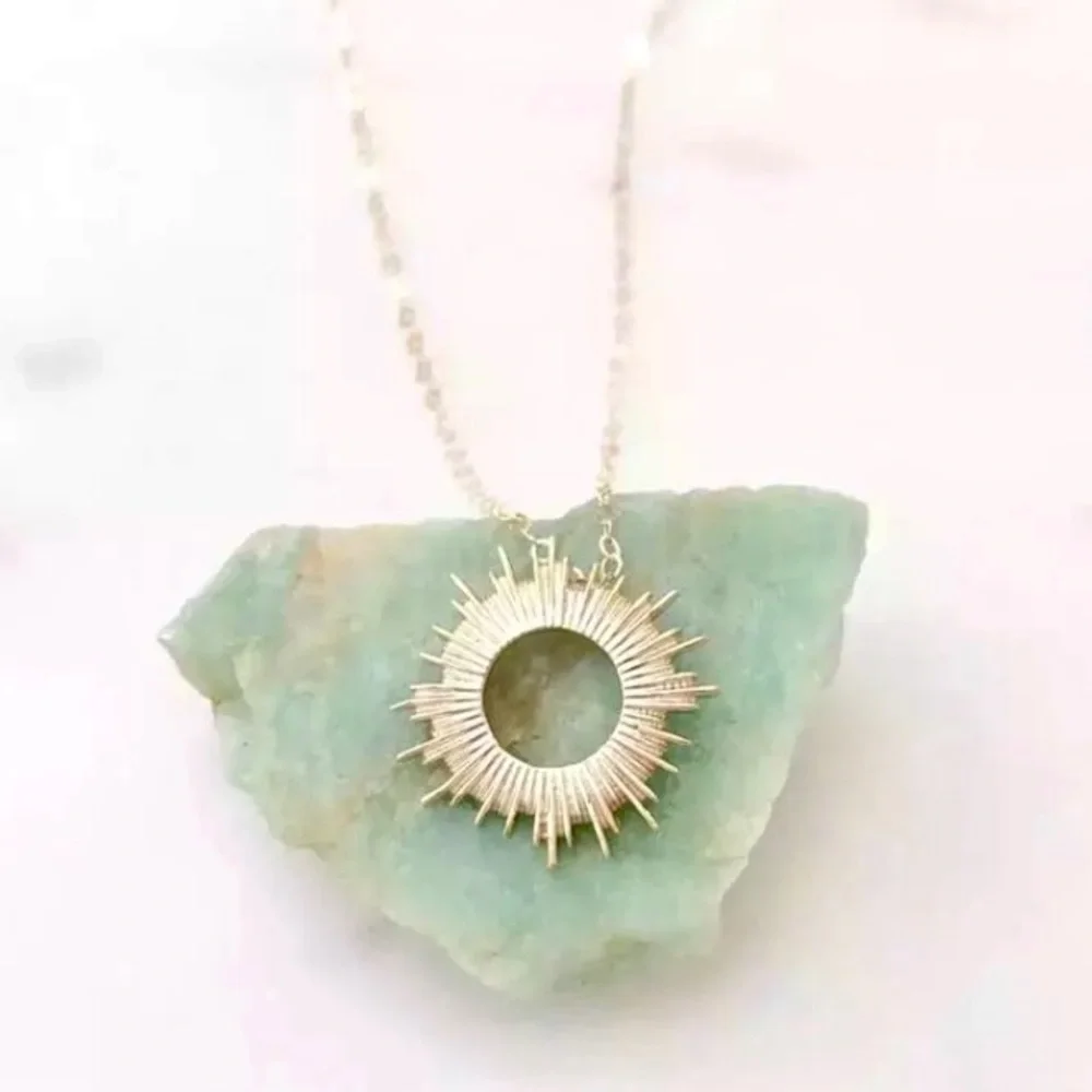 “Bohemian Rhapsody” Tribal/Indie Gold Sun Necklace